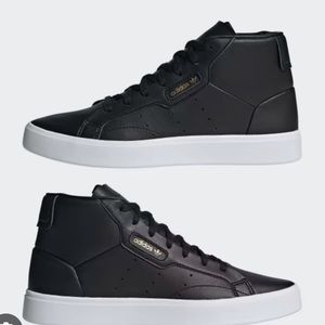 Adidas originals black mid top sneakers